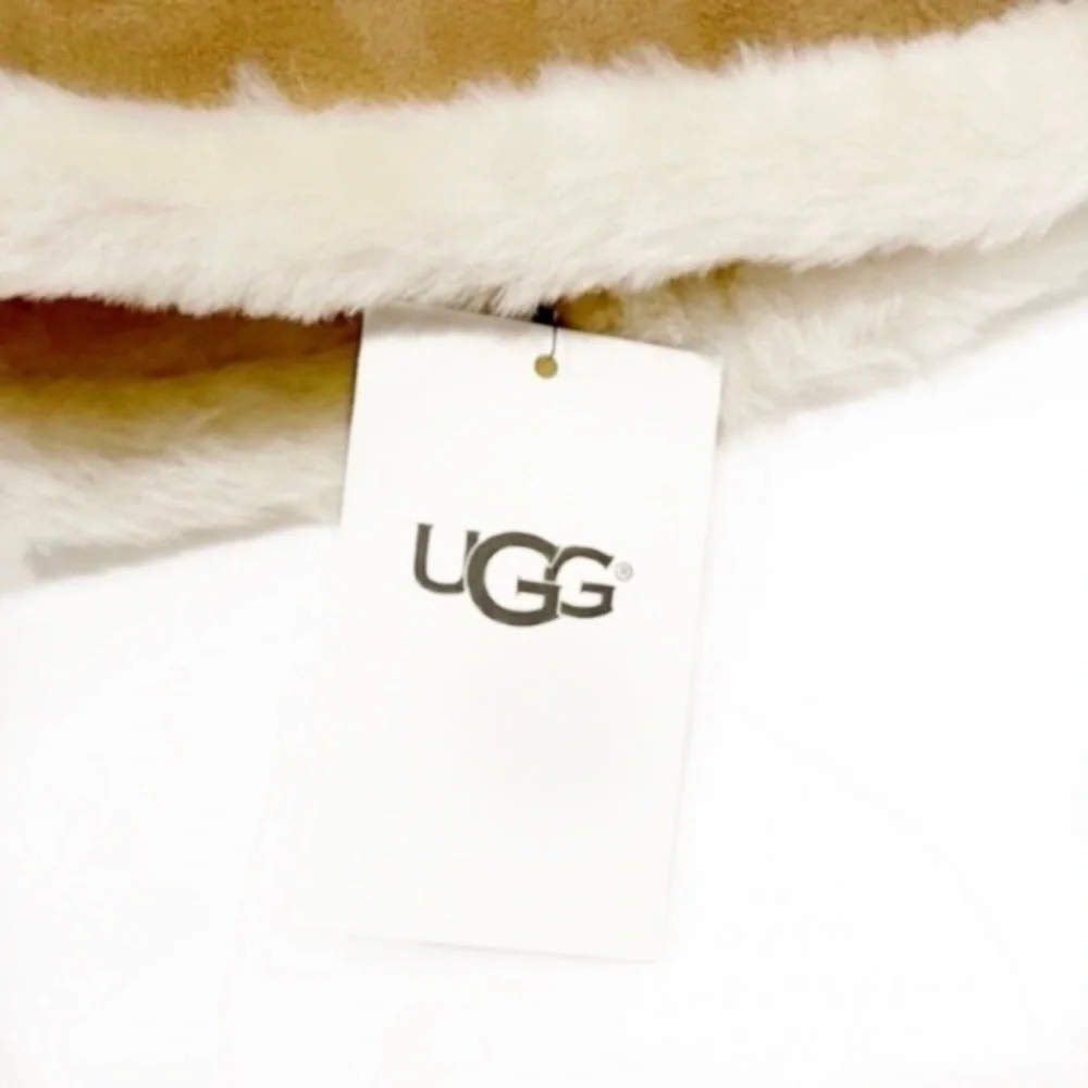 UGG Reversible Chestnut Leather & Shearling Headband NWT